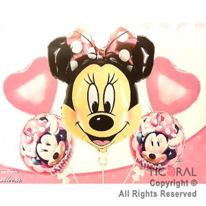 SET DE GLOBOS METALIZADO MINNIE 5 UNIDADES